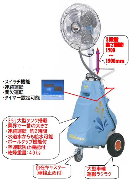 やまびこ 新ダイワ ドライミスト発生器 レインボーミスト WM-1002FZ システムセット 通販